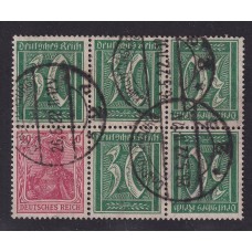 ALEMANIA 1921 ESTAMPILLAS SE-TENANT ZUSAMMENDRUCKE USADAS QUE SON MUCHO MAS RARAS MI K6 +WK4 MUY RARA 850 EUROS +